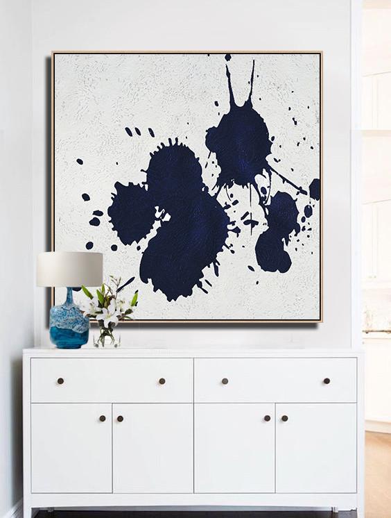 Navy Blue Minimalist Painting #NV180A